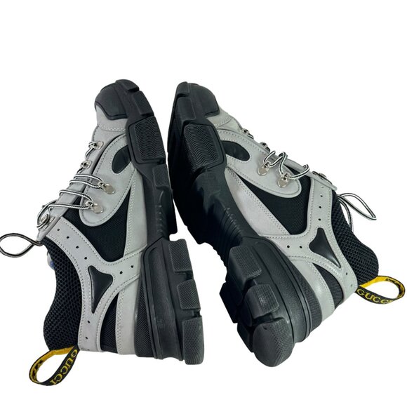 GUCCI Gray Leather Mesh Flashtrek Men Sneakers Made in Italy 11UK / 11.5US - Picture 12 of 13